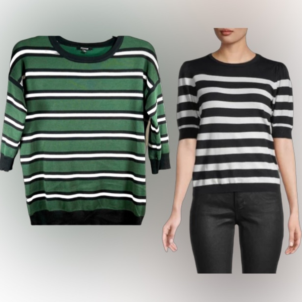 🌺Premise Striped Sweater- Green, White, Black🌸🌺